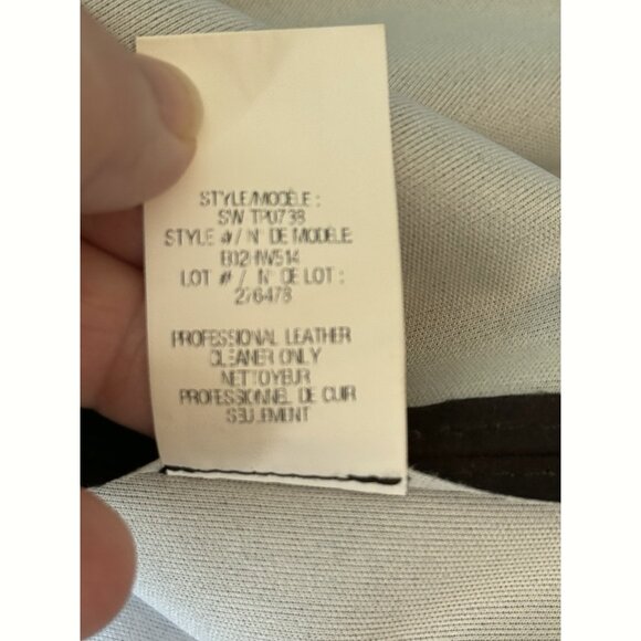 Helmut Lang Womens Black Leather Trim Python Accent Top Size M Quiet Luxury Edgy - Picture 9 of 11